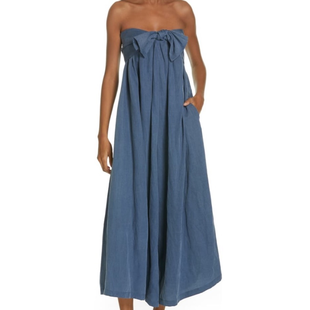 Ulla Johnson Jordane Strapless Wide Leg Jumpsuit